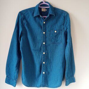 Faherty indigo denim Long Sleeve Button Up Cotton shirt size XS